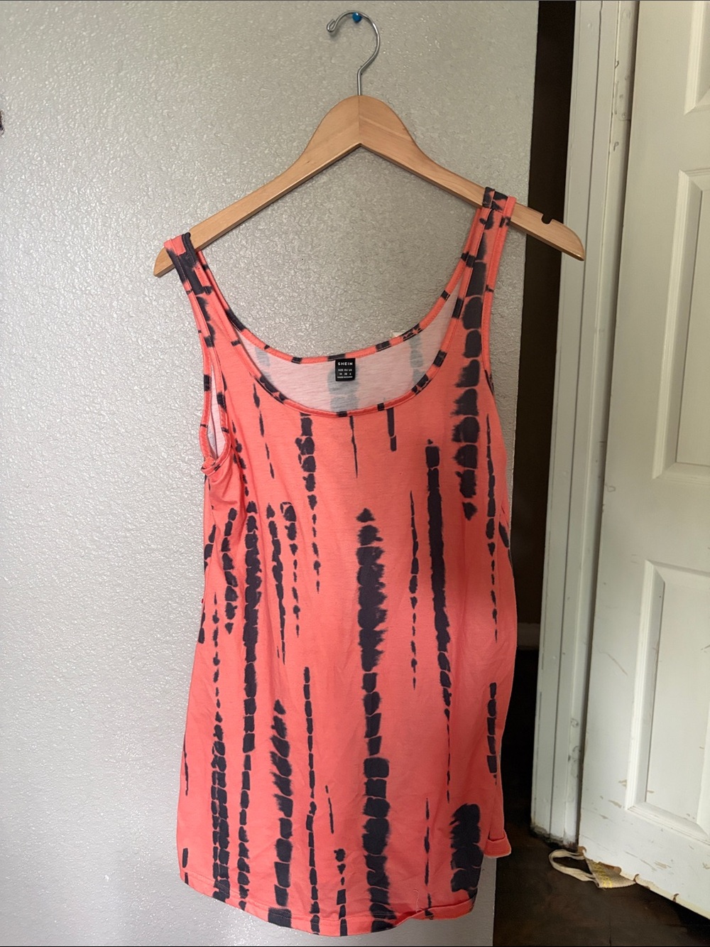 Coral Tie-Dye Tank Top